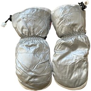 Bogner Silver White Puffy Ski Mittens